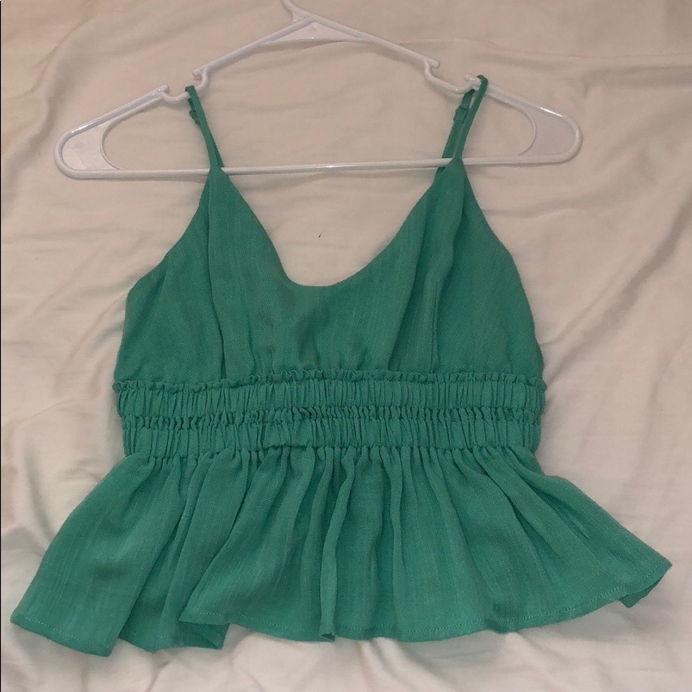 Teal peplum top